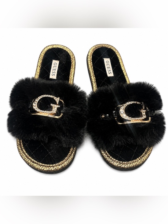 Shoes - Brand new Fur $ Rhinestone Guess Slides